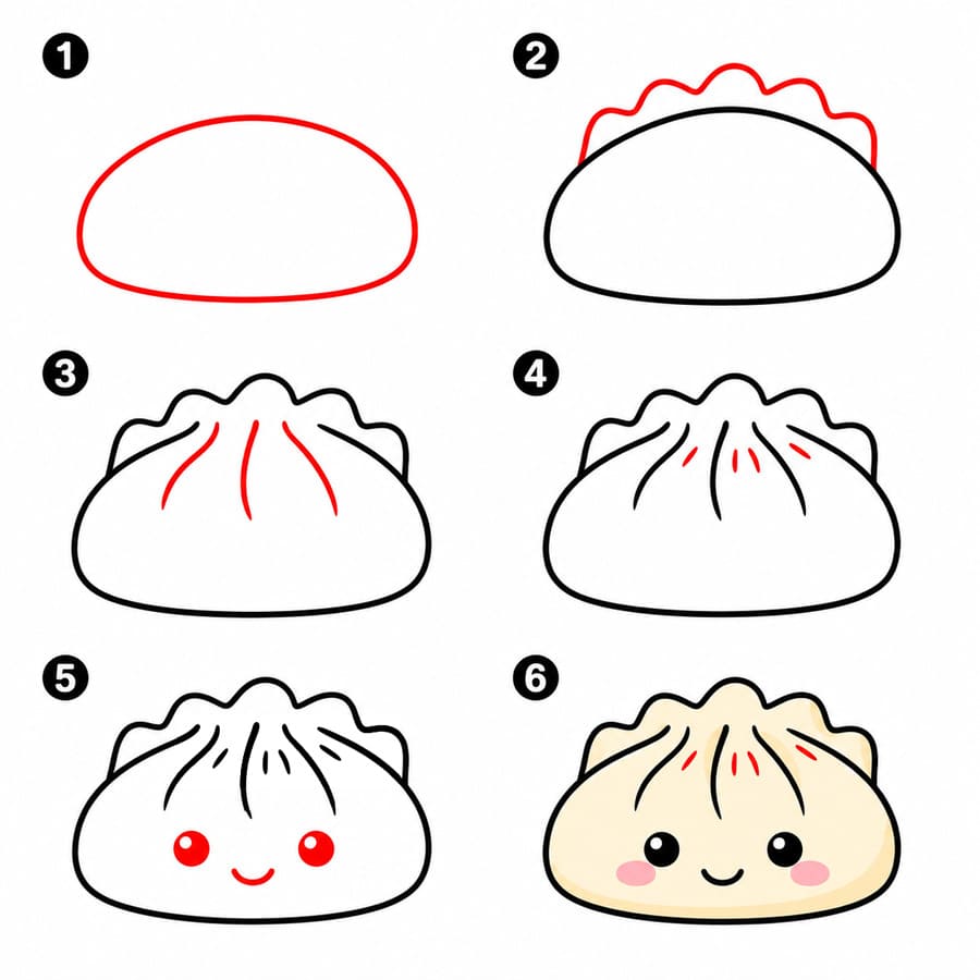 How to draw Funny Dumpling