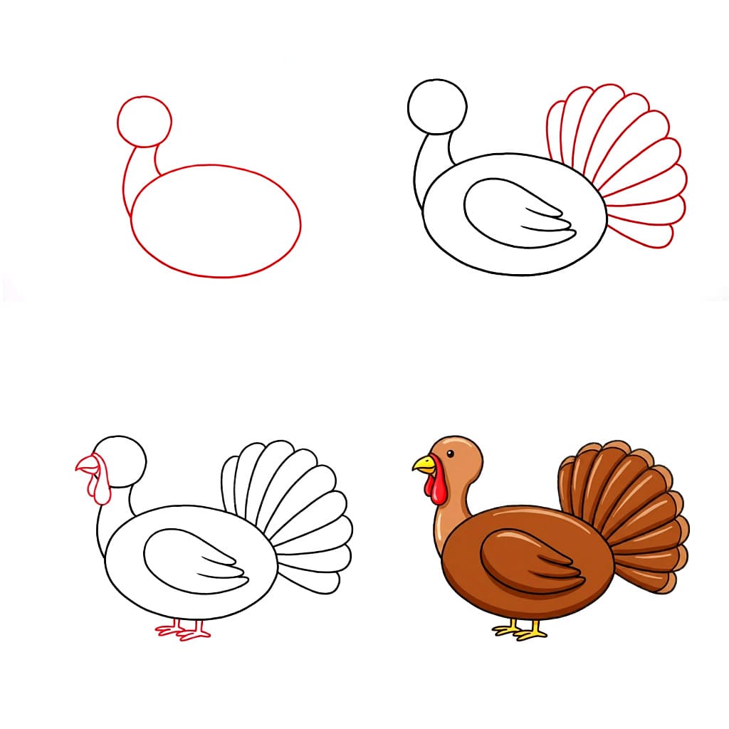 Funny Turkey Drawing Ideas