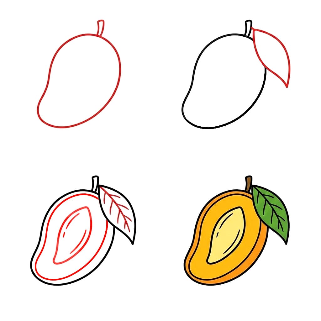 How to draw Half Mango