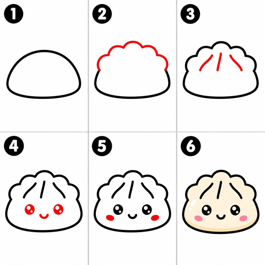 How to draw Mini Dumplings