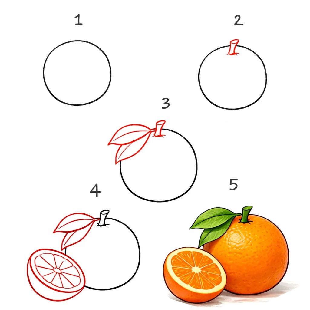 Nice Orange Drawing Ideas