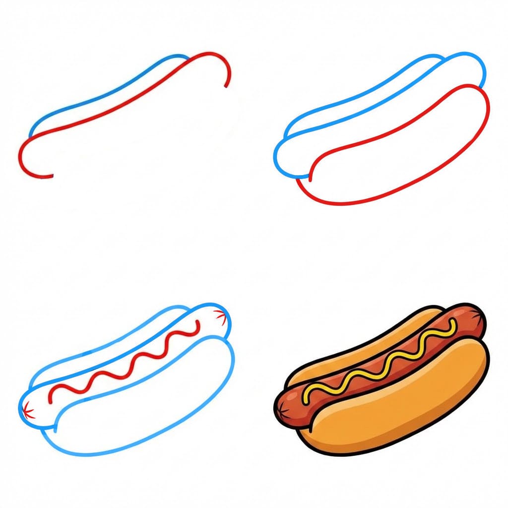 Normal Hot Dog Drawing Ideas