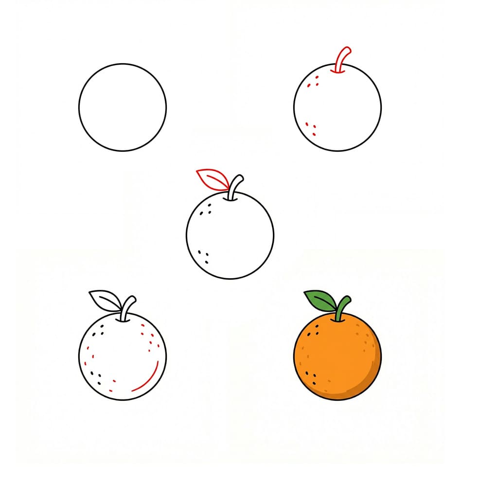 One Orange Drawing Ideas