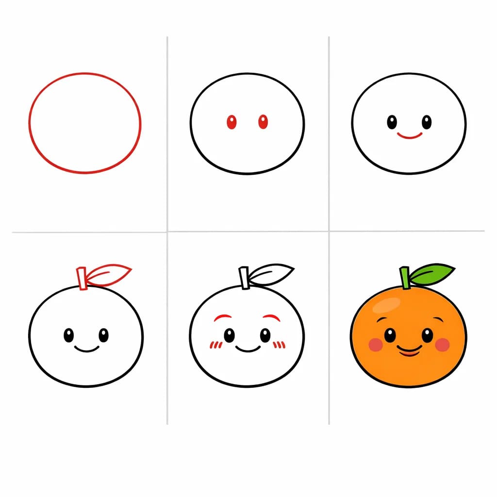 Orange For kids Drawing Ideas