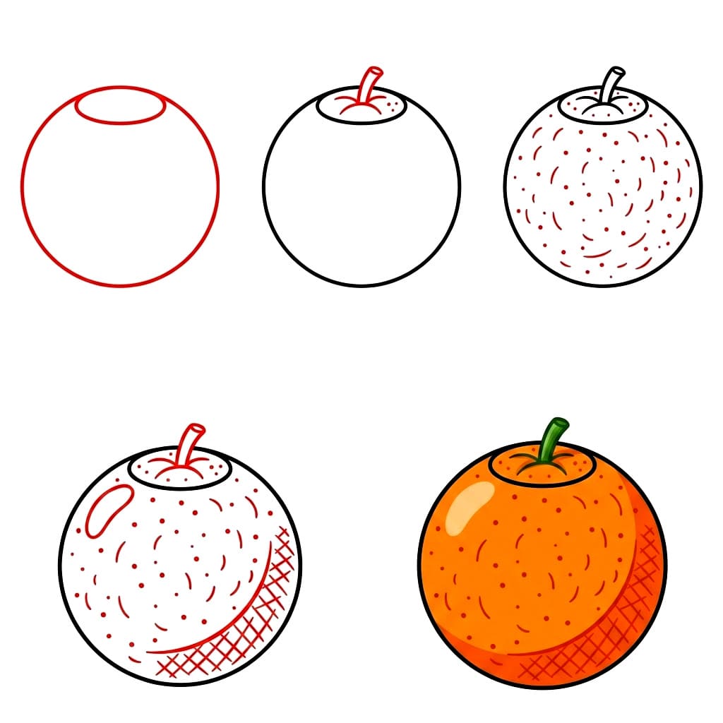 Orange Fruit Drawing Ideas