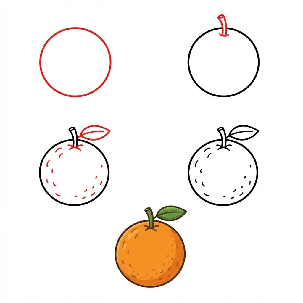 Orange Shape Drawing Ideas