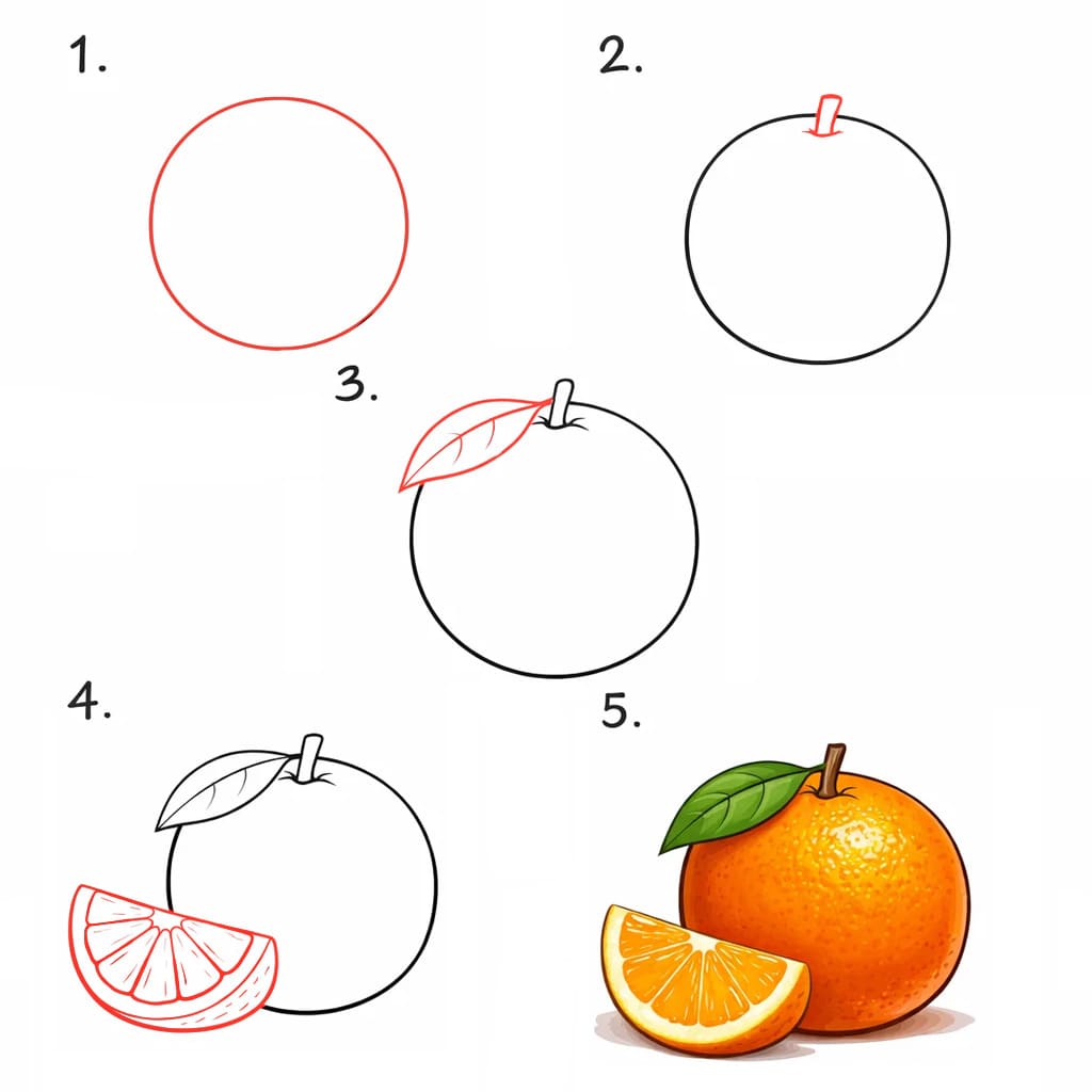 Orange and half Drawing Ideas