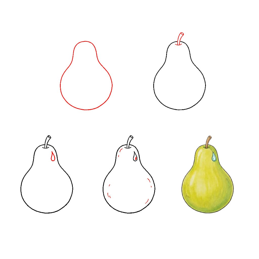 Pear and raindrop Drawing Ideas