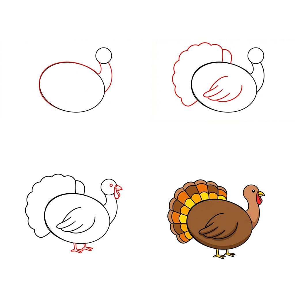 Plain Turkey Drawing Ideas