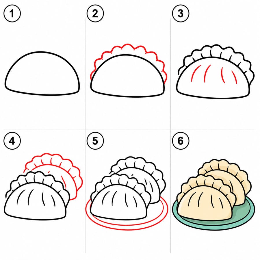 How to draw Pleated Dumpling