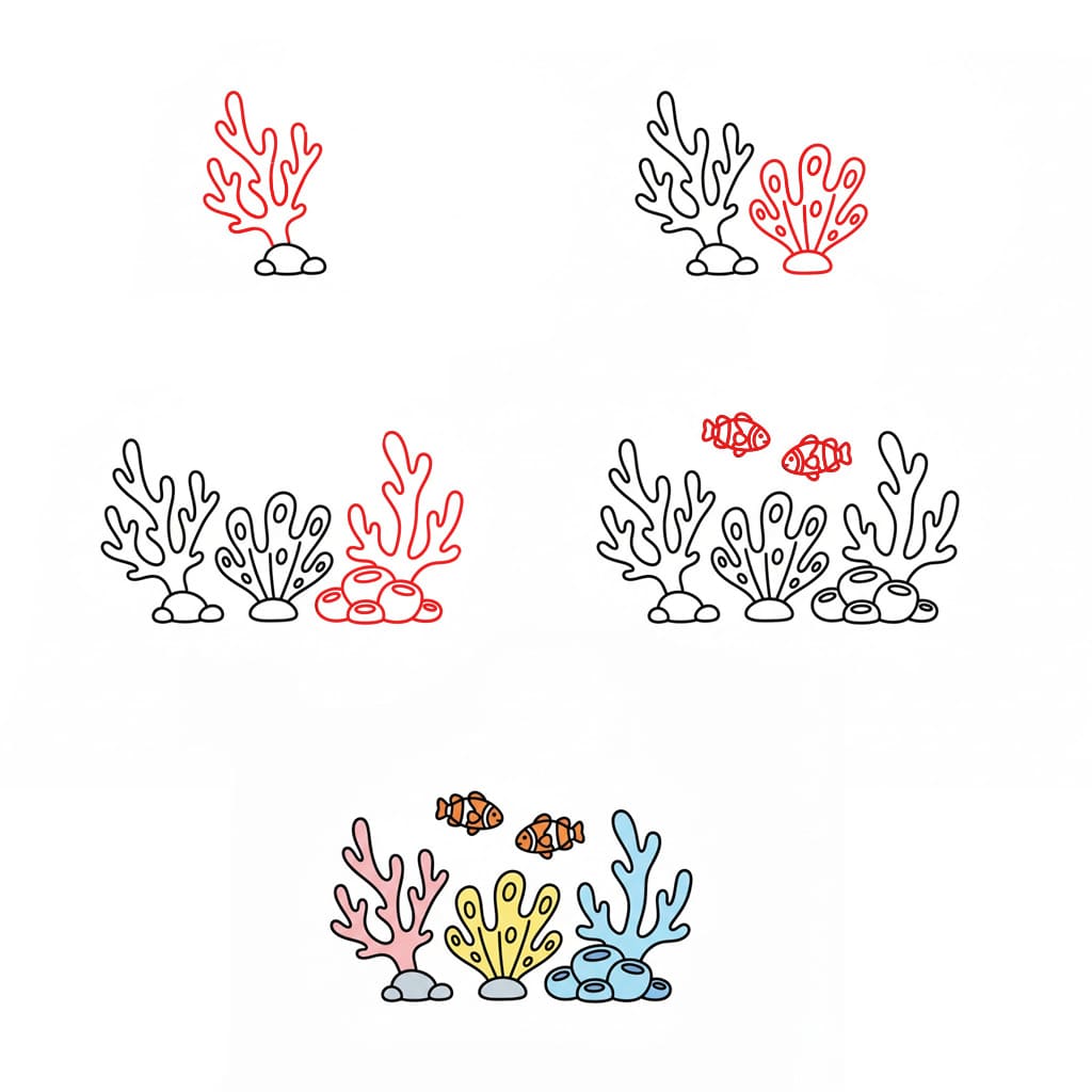 Print Coral Drawing Ideas