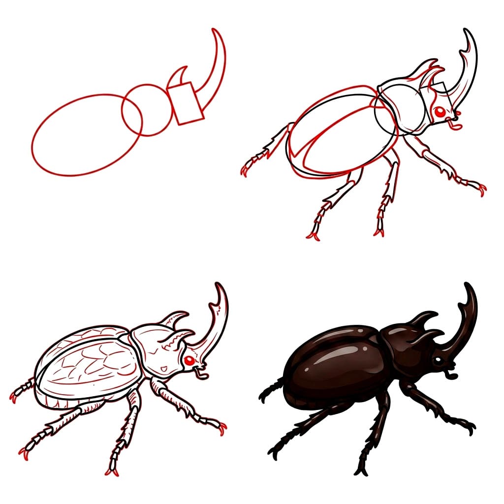 Print Rhino Beetle Drawing Ideas