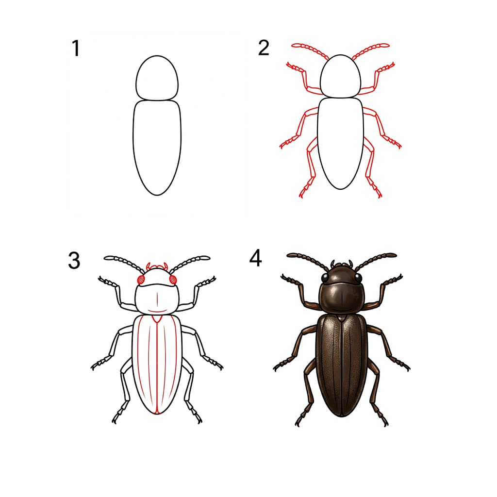 Printable Click Beetle Drawing Ideas