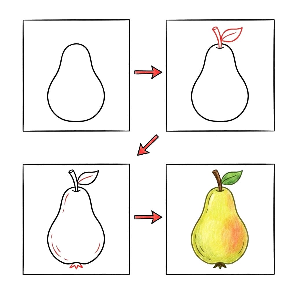 Printable Pear Drawing Ideas