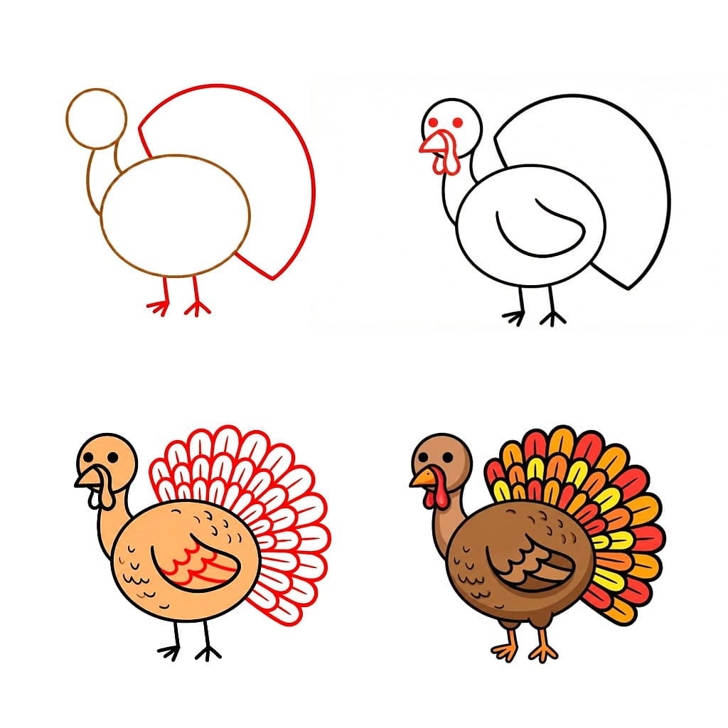 Printable Turkey Template Drawing Ideas