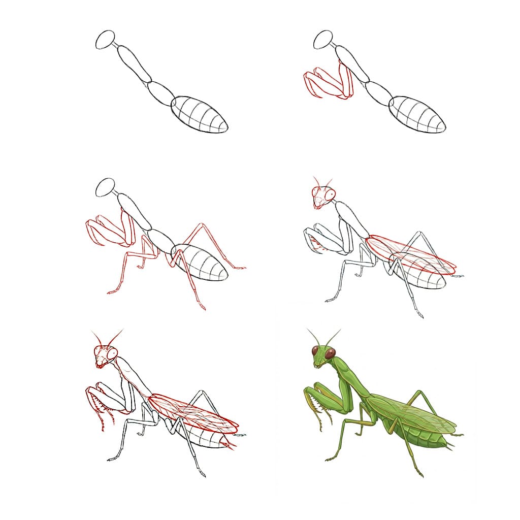 How to draw Realistic Mantis