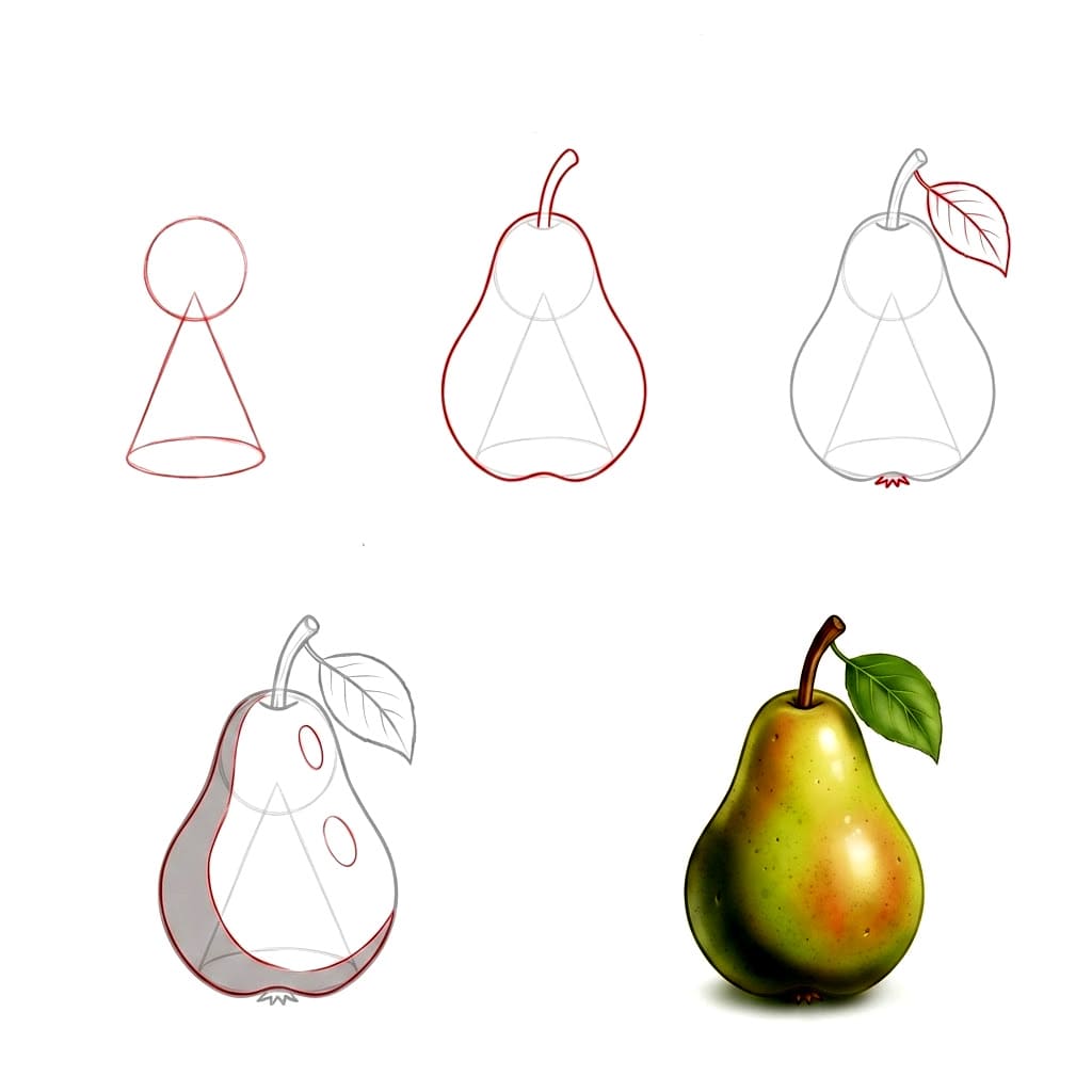 Realistic pear Drawing Ideas