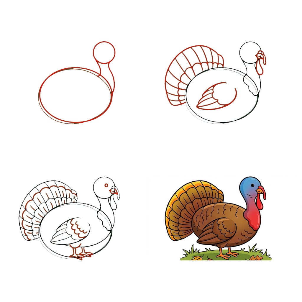 Regular Turkey Drawing Ideas