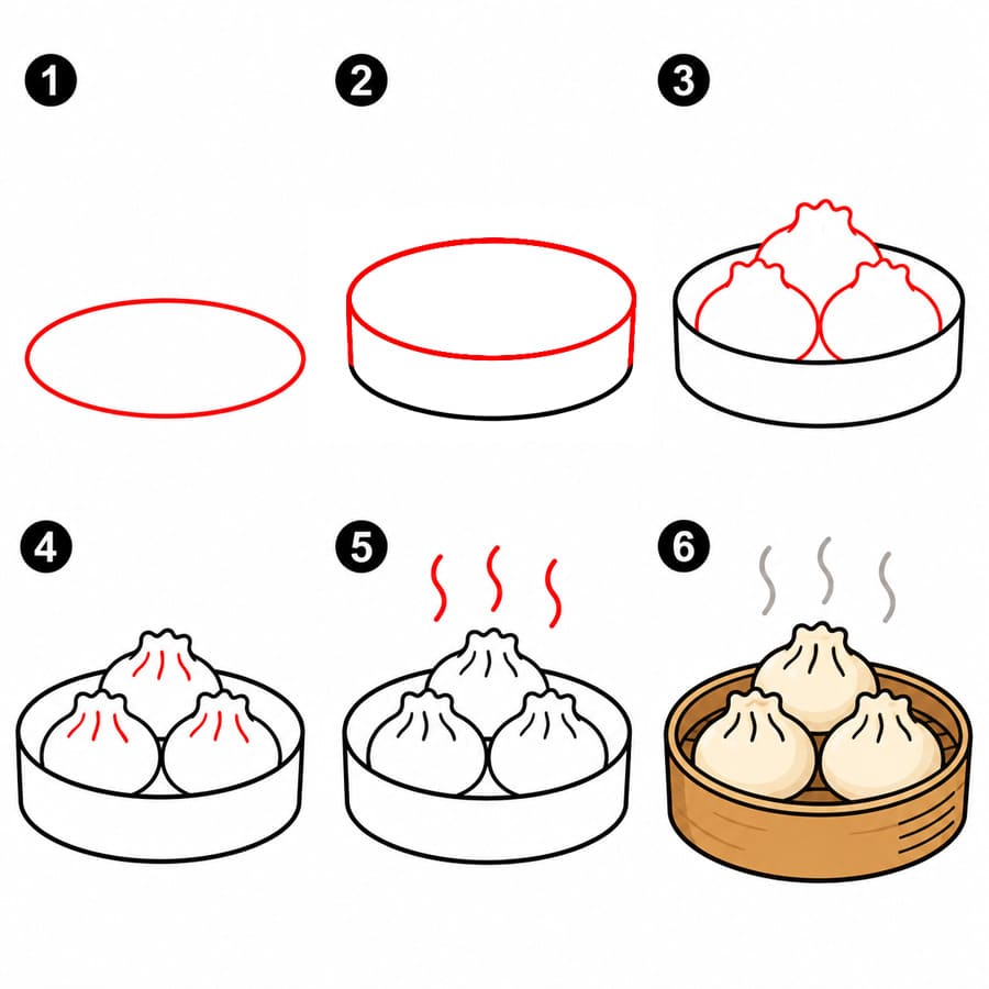 How to draw Round Dumpling
