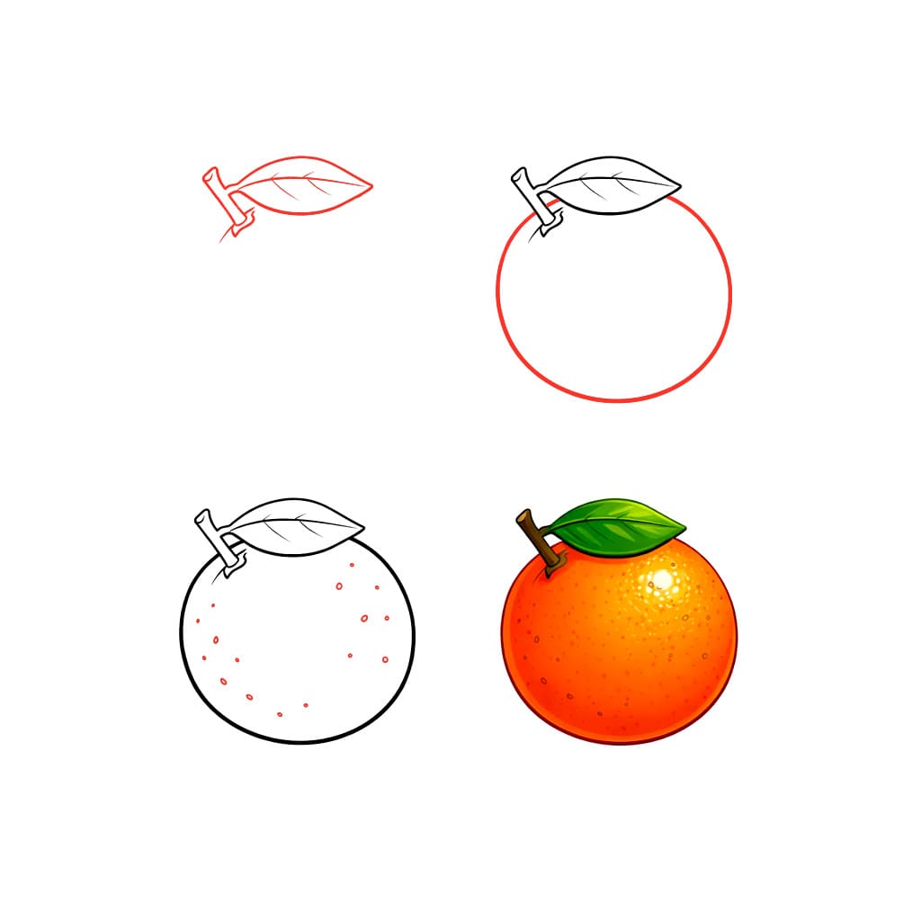 Round Orange Drawing Ideas
