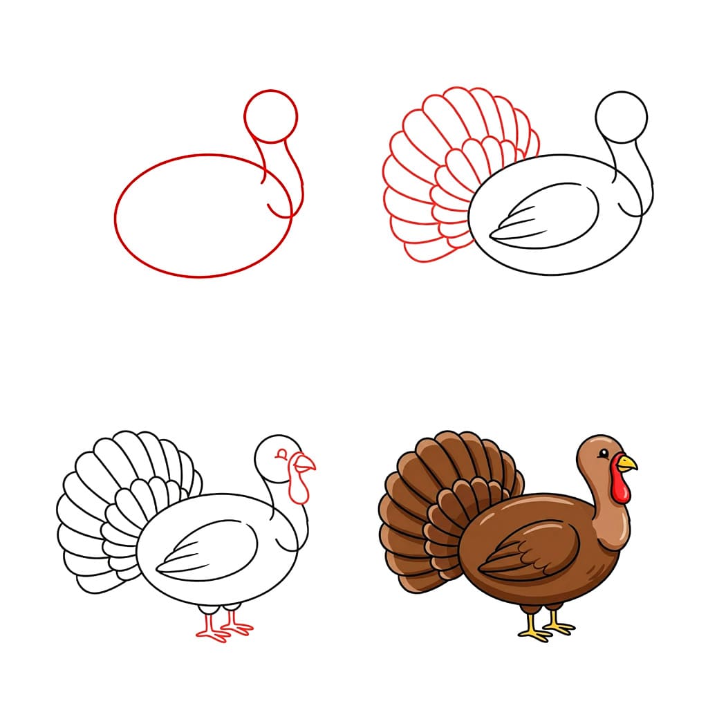Shy Turkey Drawing Ideas