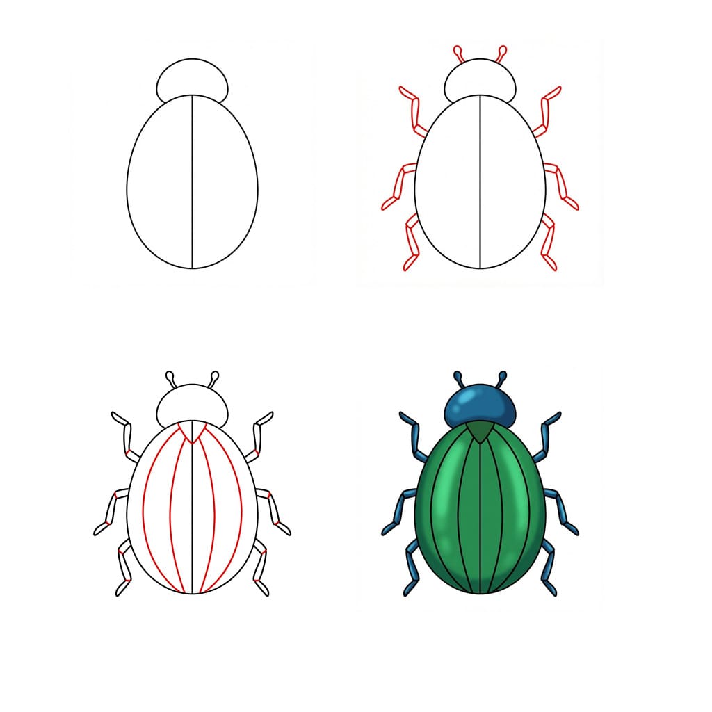 Simple Beetle Drawing Ideas