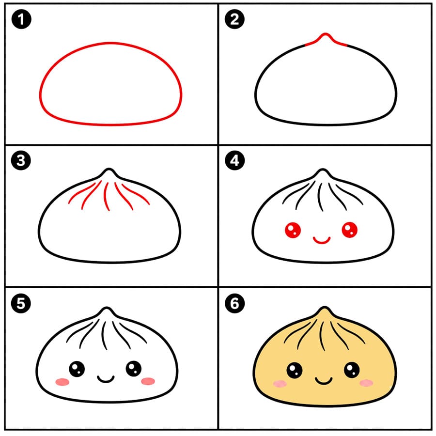 How to draw Simple Dumpling