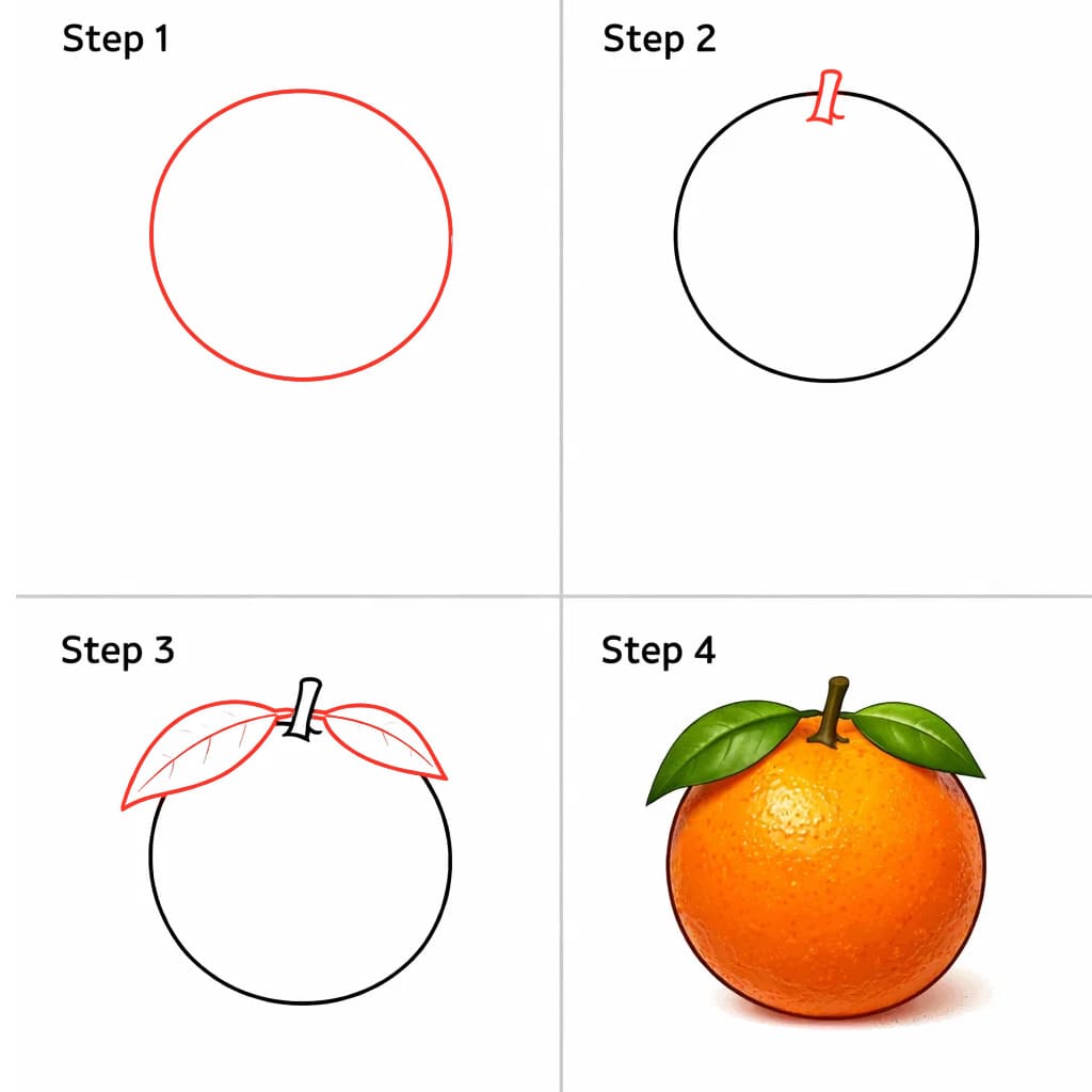 Simple Orange Drawing Ideas