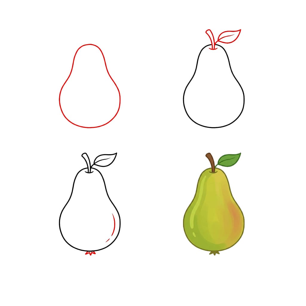 Simple Pear Drawing Ideas