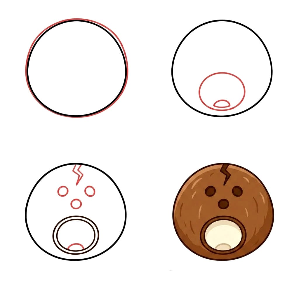 Simple coconut Drawing Ideas