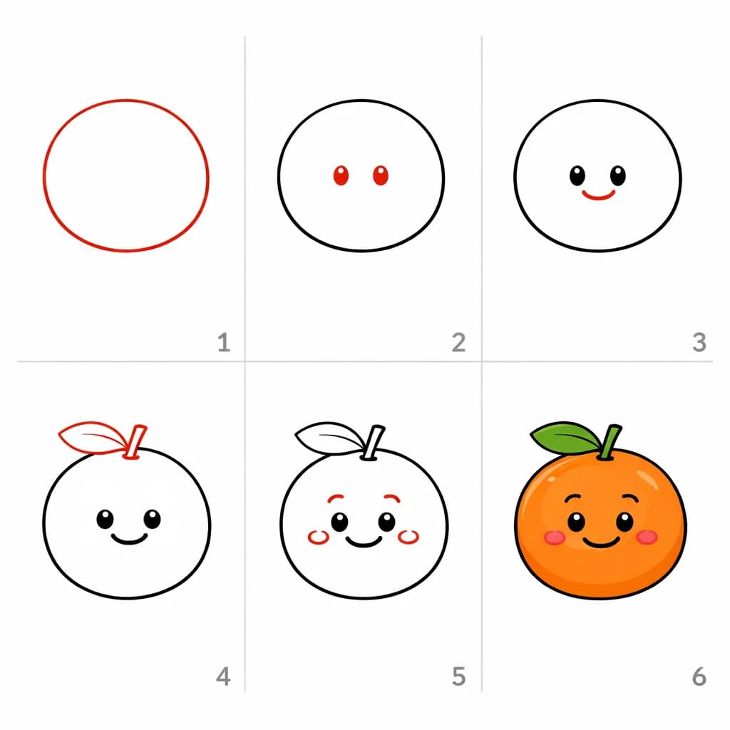 Smiling Orange Drawing Ideas