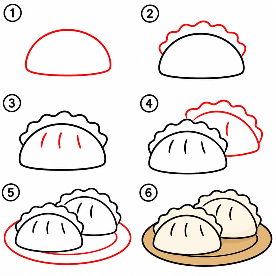 How to draw Two Dumplings