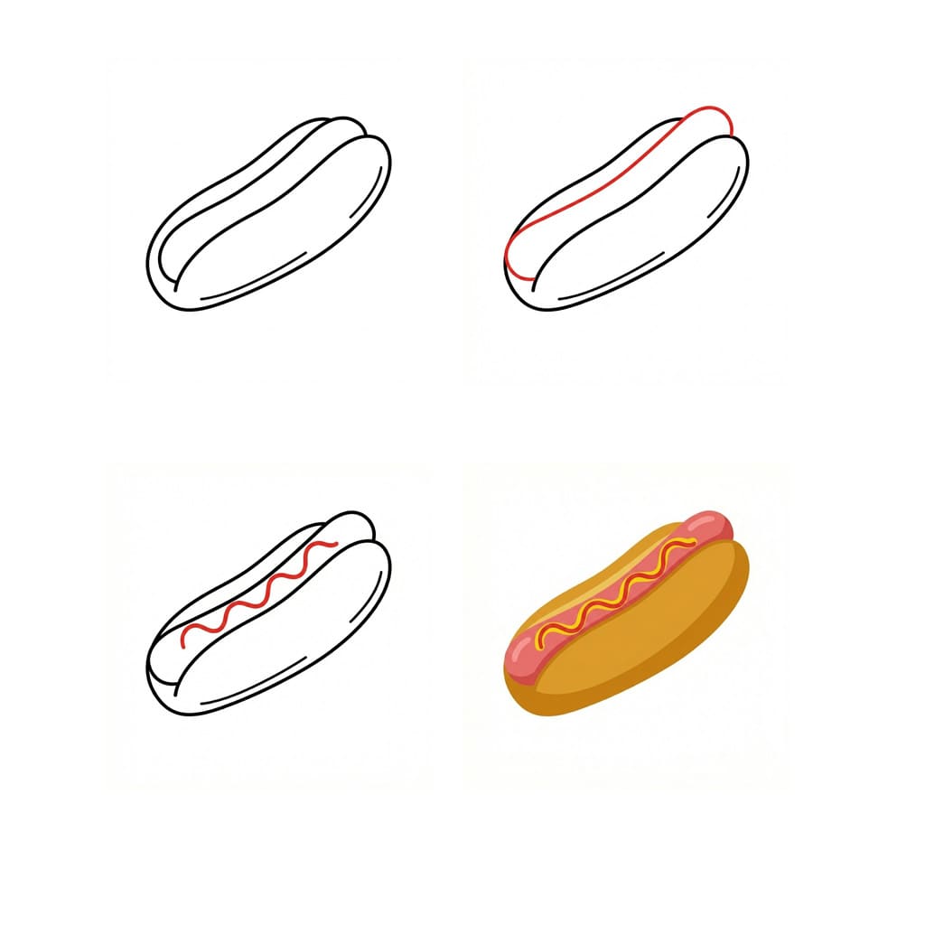 Very Simple Hot Dog Drawing Ideas