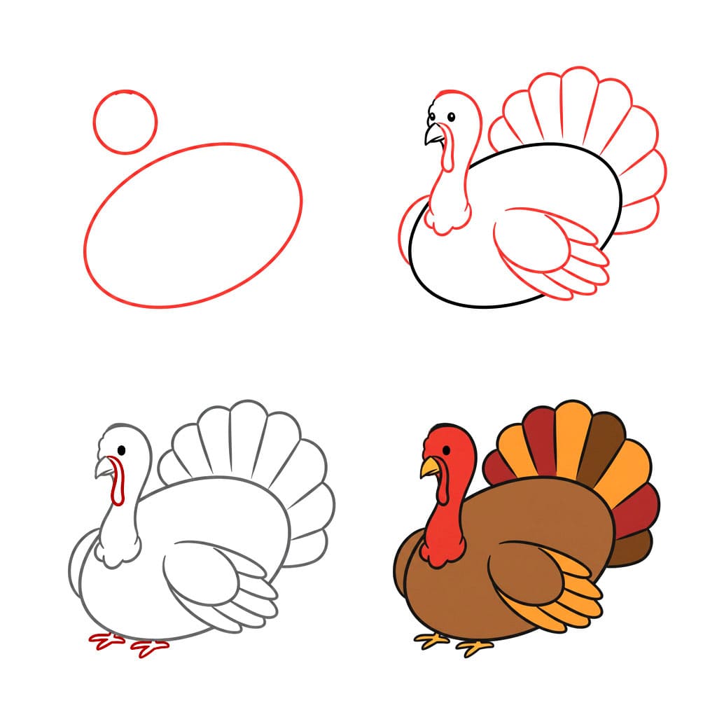 Very simple turkey Drawing Ideas