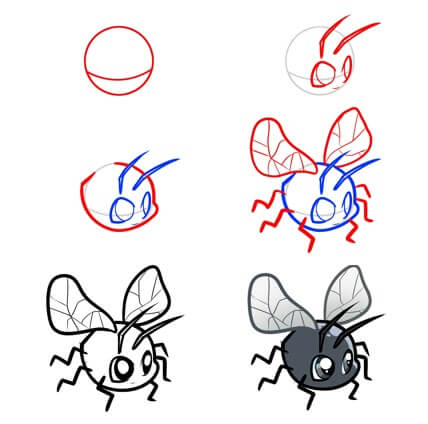 How to draw A fly idea 10