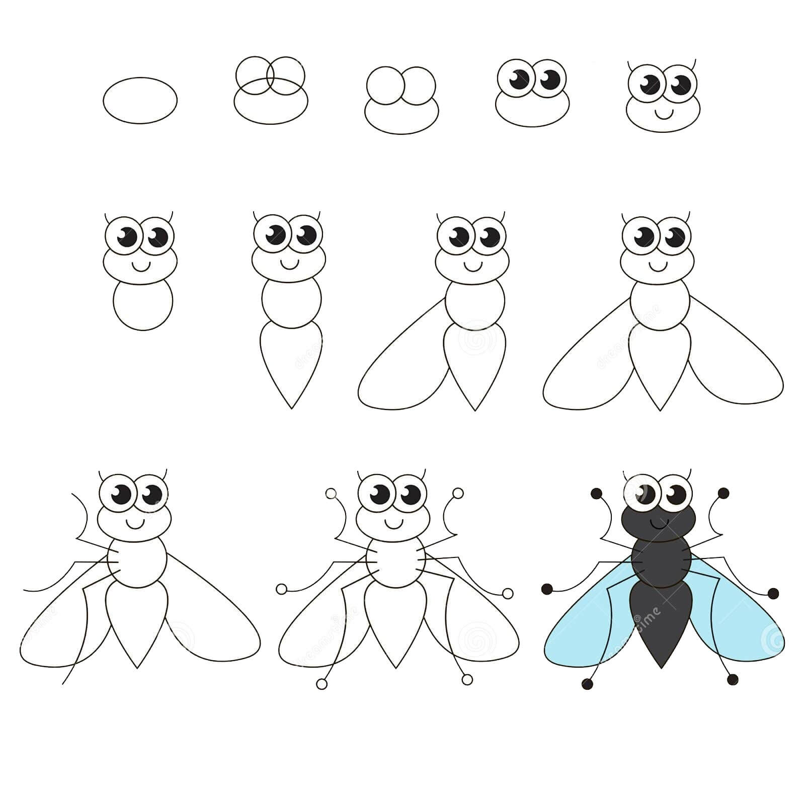 How to draw A fly idea 13