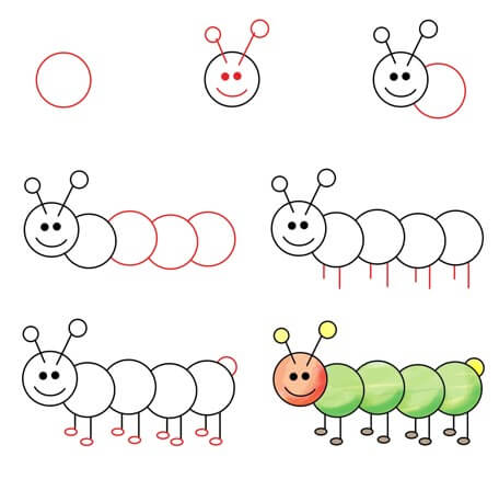 How to draw A worm idea (10)