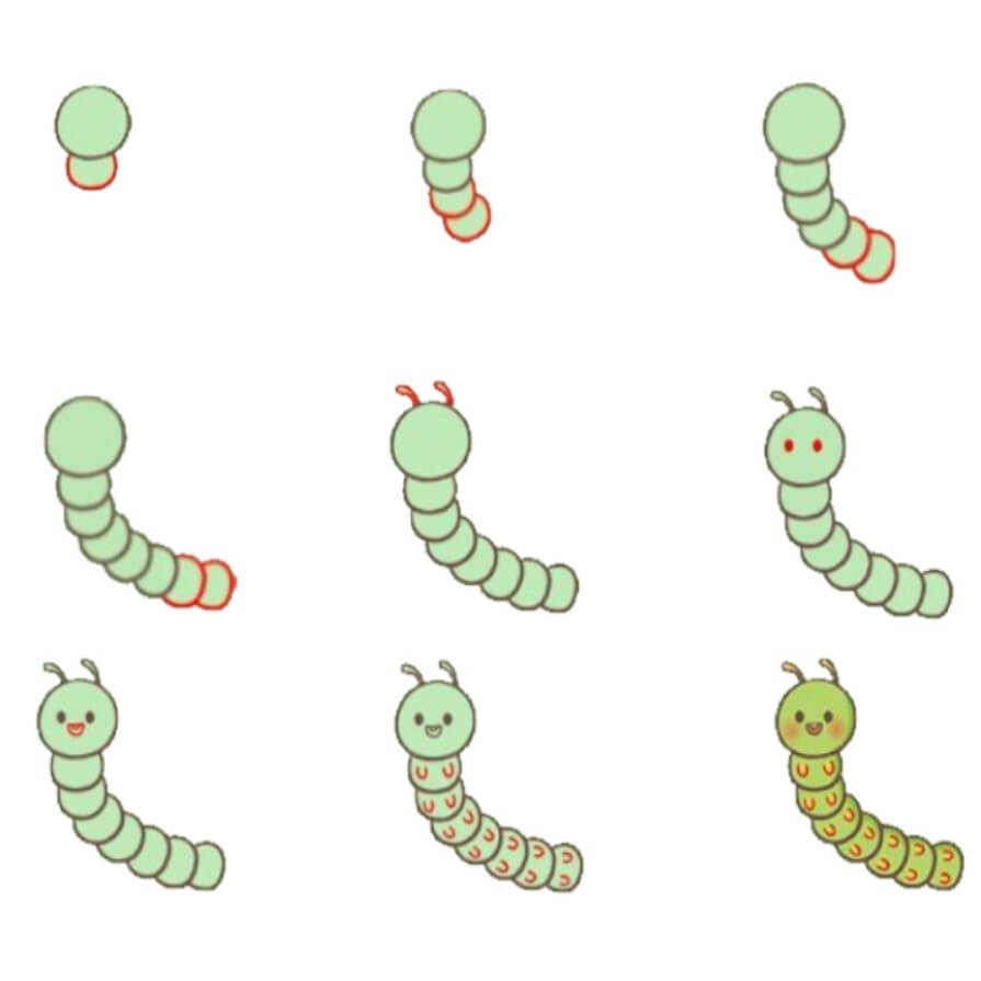 How to draw A worm idea (11)