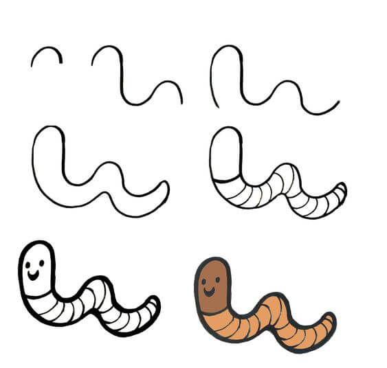 How to draw A worm idea (12)