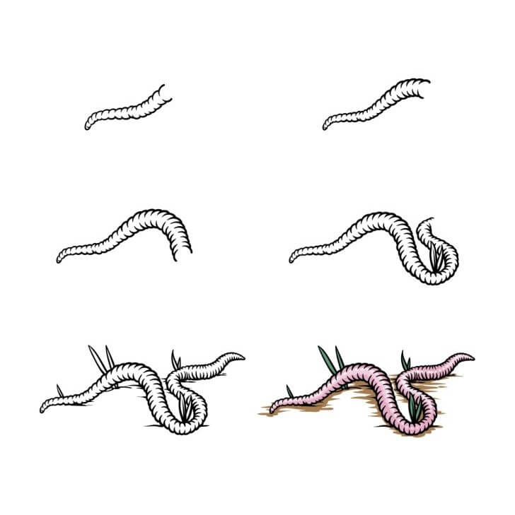 How to draw A worm idea (15)