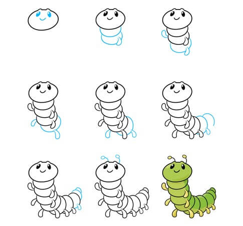How to draw A worm idea (17)