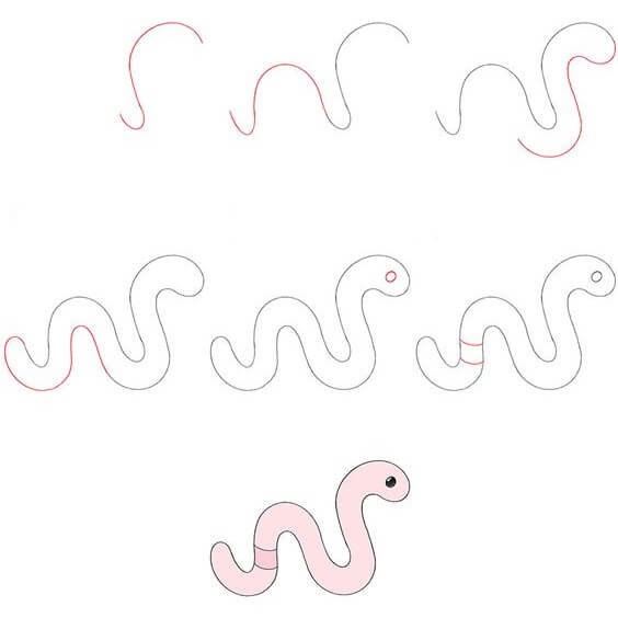 How to draw A worm idea (3)
