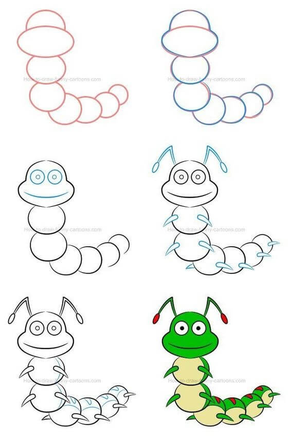 How to draw A worm idea (5)