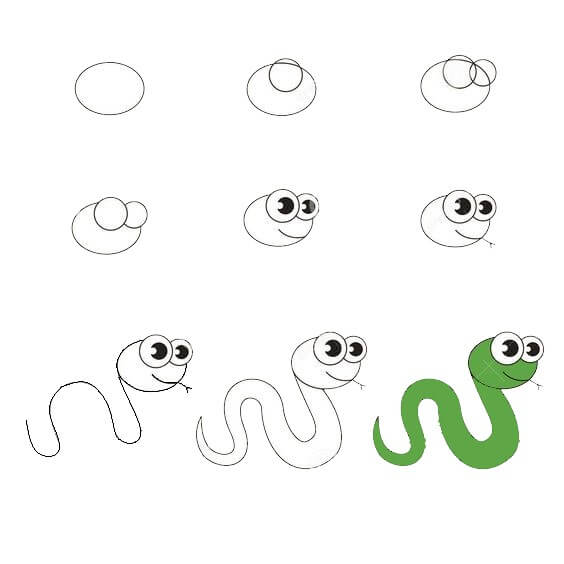 How to draw A worm idea (6)