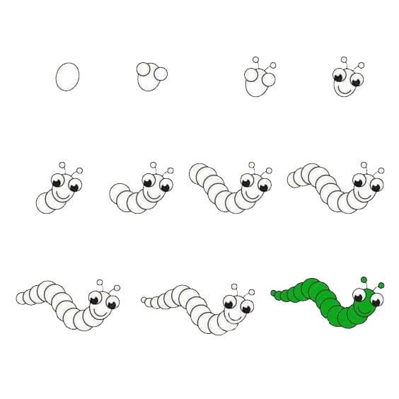 How to draw A worm idea (7)