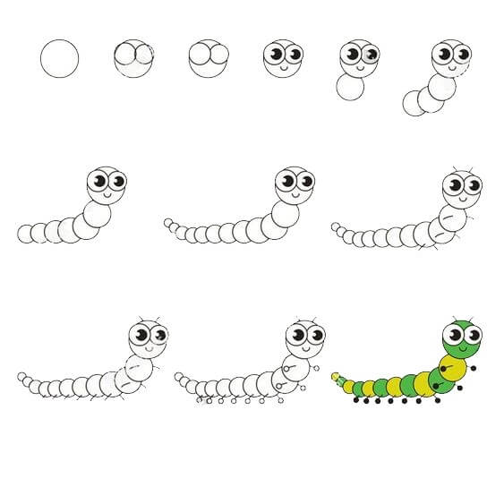 How to draw A worm idea (8)