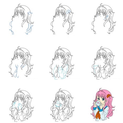 Anime girl (3) Drawing Ideas