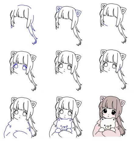 How to draw Anime girl (5)