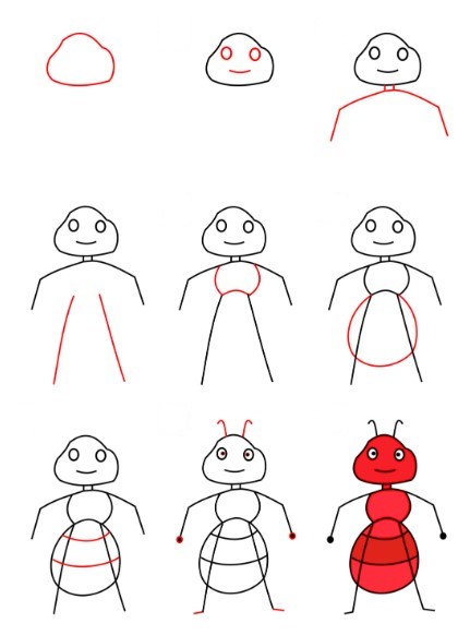 How to draw Ant idea (15)