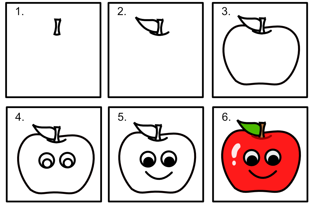 Apple smile Drawing Ideas